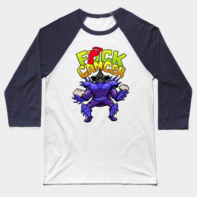 Euro Super Shredder - F*ck Cancer (PG version) - TMNT Baseball T-Shirt by Pizza Plastic